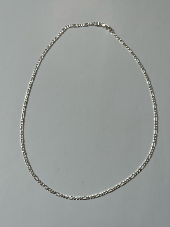 Jewelry - 925 Silver Figaro Chain Necklace - Dainty Sleek Silver Women's Jewelry